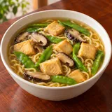 Illustrative image of S7 Fried Tofu, Shaitaki Mushroom & Pea Pods