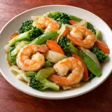 Illustrative image of Jumbo Shrimp in Mixed Vegetables